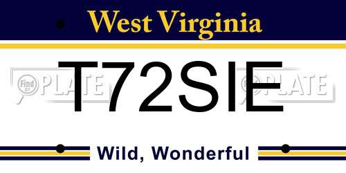 T72SIE West Virginia License Plate