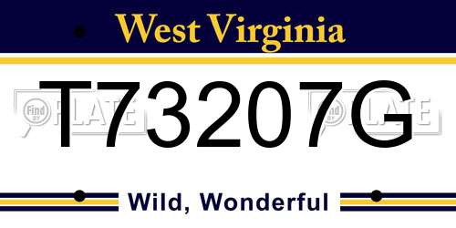 T73207G West Virginia License Plate