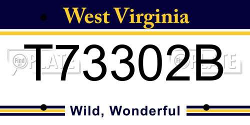 T73302B West Virginia License Plate
