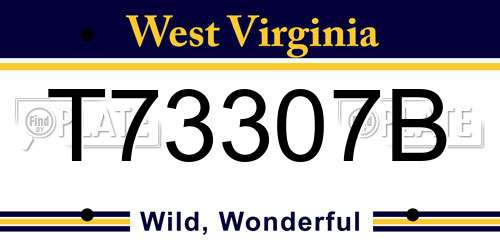 T73307B West Virginia License Plate