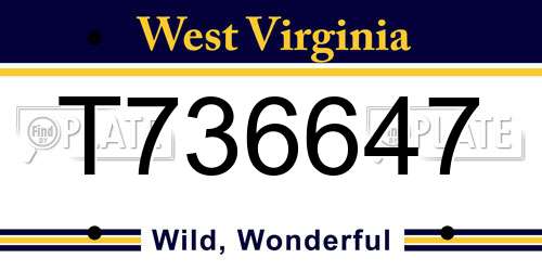 T736647 West Virginia License Plate