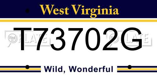T73702G West Virginia License Plate