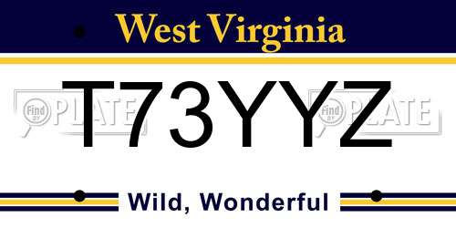 T73YYZ West Virginia License Plate