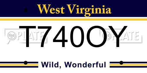T740OY West Virginia License Plate