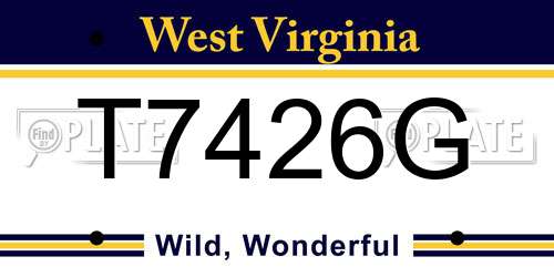 T7426G West Virginia License Plate