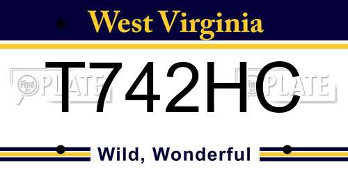 T742HC West Virginia License Plate