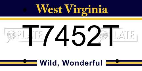 T7452T West Virginia License Plate