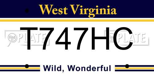 T747HC West Virginia License Plate