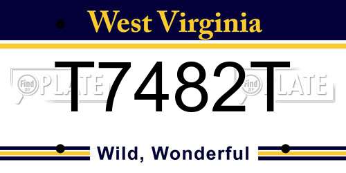 T7482T West Virginia License Plate