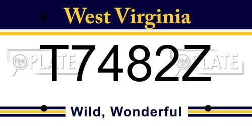 T7482Z West Virginia License Plate