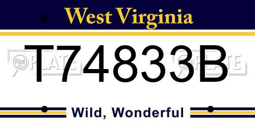 T74833B West Virginia License Plate