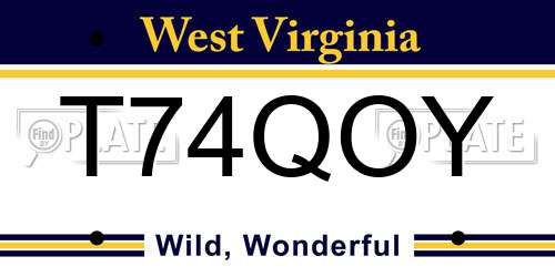 T74QOY West Virginia License Plate