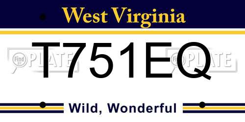 T751EQ West Virginia License Plate