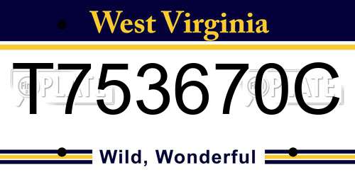 T753670C West Virginia License Plate