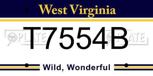 T7554B West Virginia License Plate