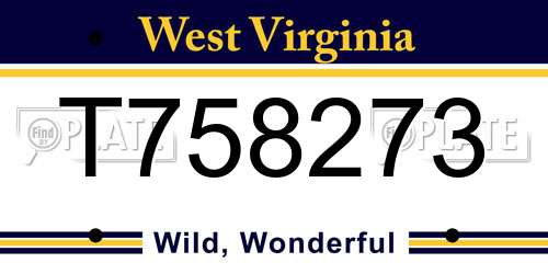T758273 West Virginia License Plate