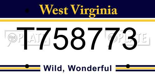 T758773 West Virginia License Plate