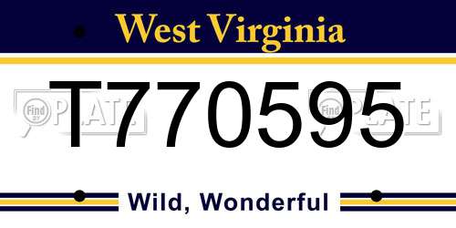 T770595 West Virginia License Plate