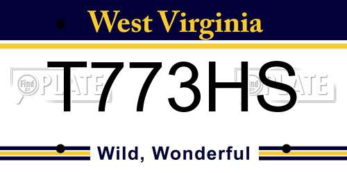 T773HS West Virginia License Plate