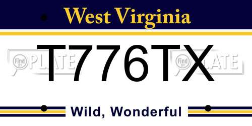 T776TX West Virginia License Plate