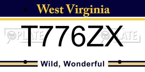 T776ZX West Virginia License Plate