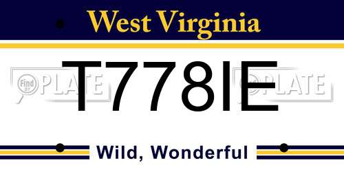 T778IE West Virginia License Plate