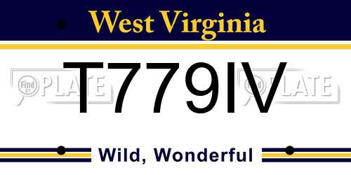 T779IV West Virginia License Plate