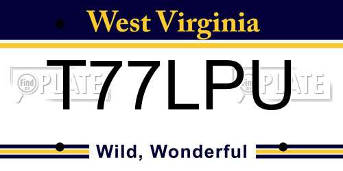 T77LPU West Virginia License Plate