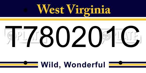 T780201C West Virginia License Plate