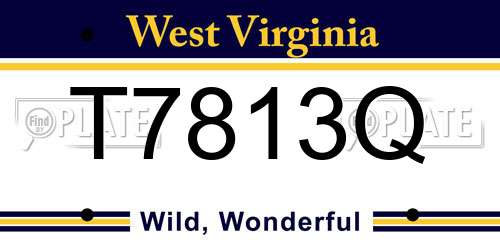 T7813Q West Virginia License Plate