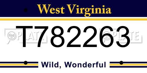 T782263 West Virginia License Plate