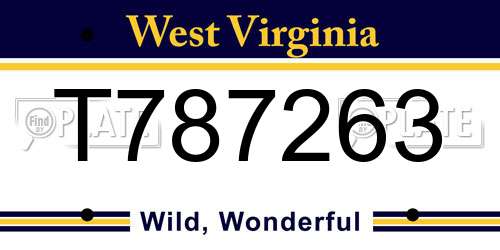T787263 West Virginia License Plate