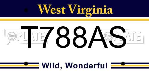T788AS West Virginia License Plate