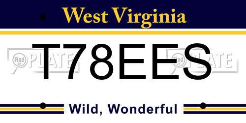 T78EES West Virginia License Plate