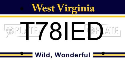 T78IED West Virginia License Plate