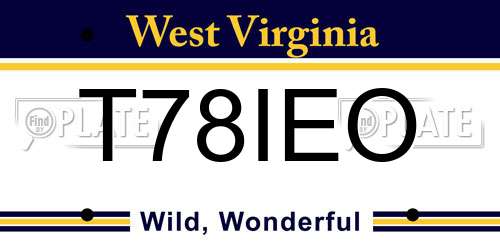 T78IEO West Virginia License Plate