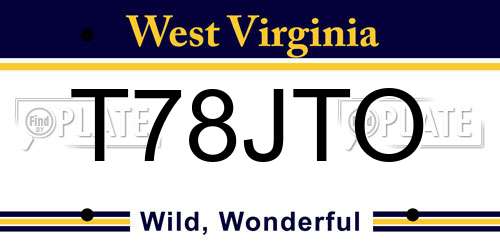 T78JTO West Virginia License Plate