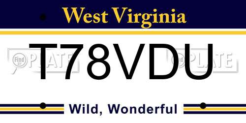 T78VDU West Virginia License Plate