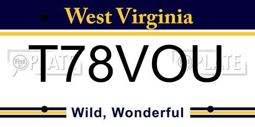 T78VOU West Virginia License Plate