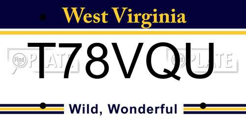 T78VQU West Virginia License Plate