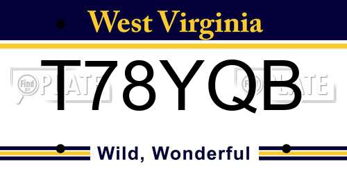 T78YQB West Virginia License Plate