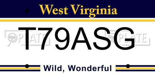 T79ASG West Virginia License Plate