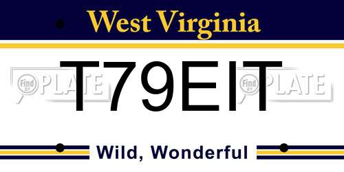T79EIT West Virginia License Plate