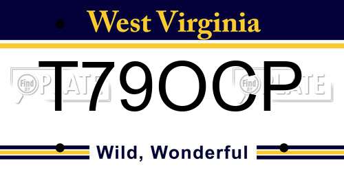 T79OCP West Virginia License Plate