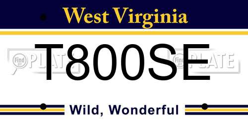 T800SE West Virginia License Plate