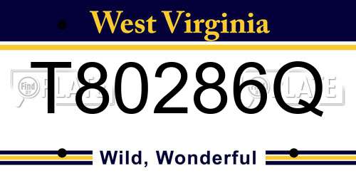 T80286Q West Virginia License Plate