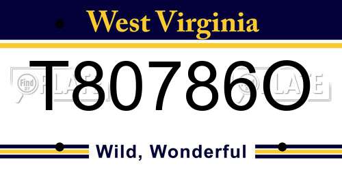 T80786O West Virginia License Plate