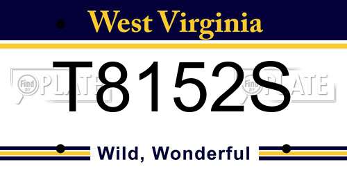 T8152S West Virginia License Plate