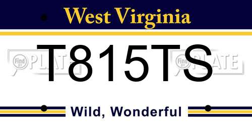 T815TS West Virginia License Plate