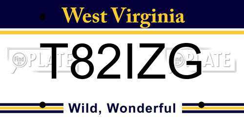 T82IZG West Virginia License Plate
